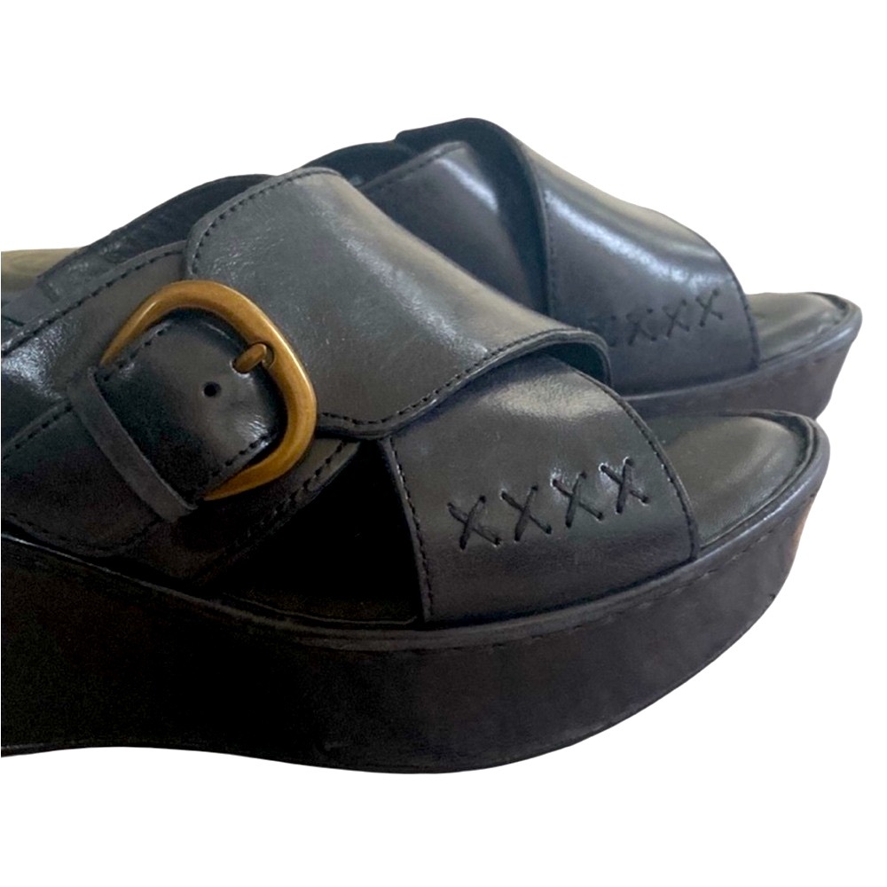 Born Womens Leather Curstyn Gypsy Festival
Bohemian Buckle Wedge Sandals Size 9M - Picture 4 of 7